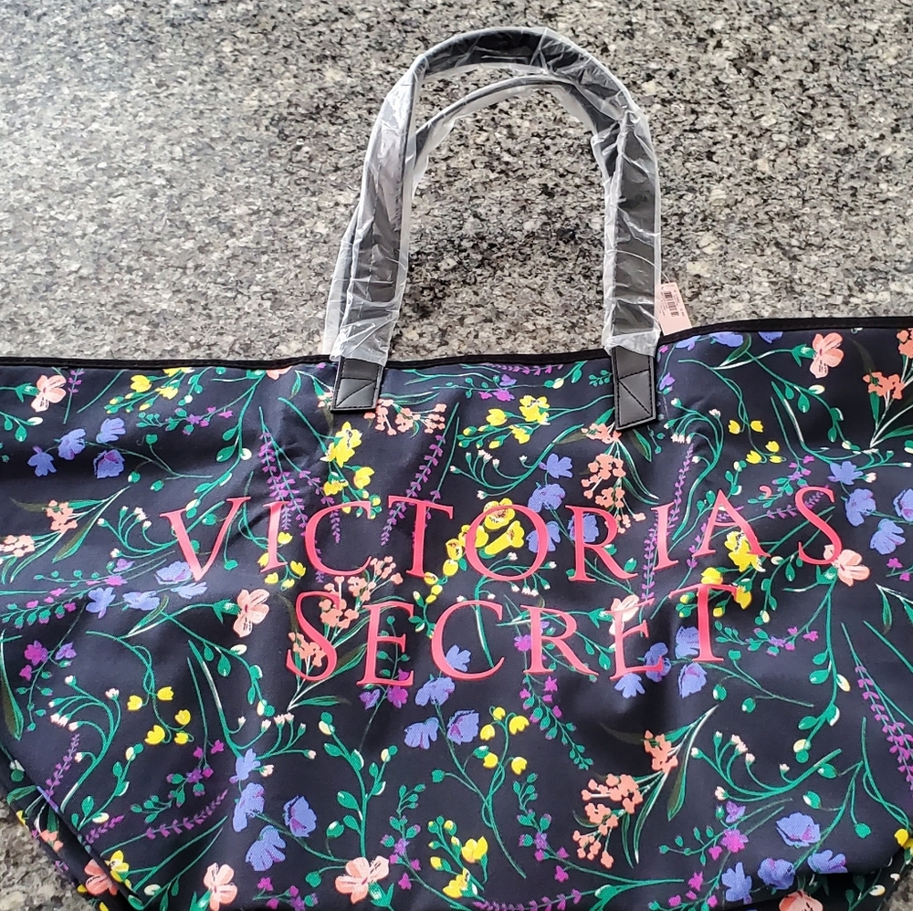 NWT Victoria's Secret Floral Canvas Tote